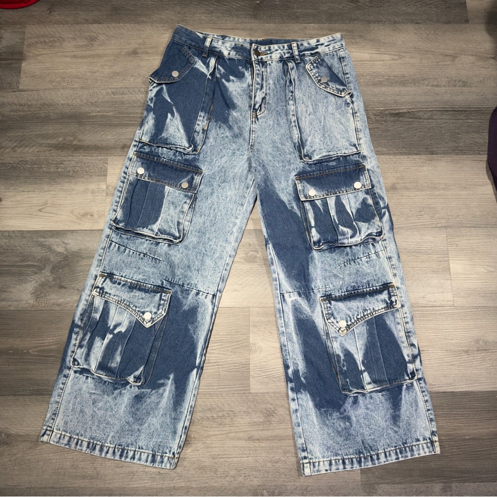 Men's Blue Cargo Jeans Supermade brand